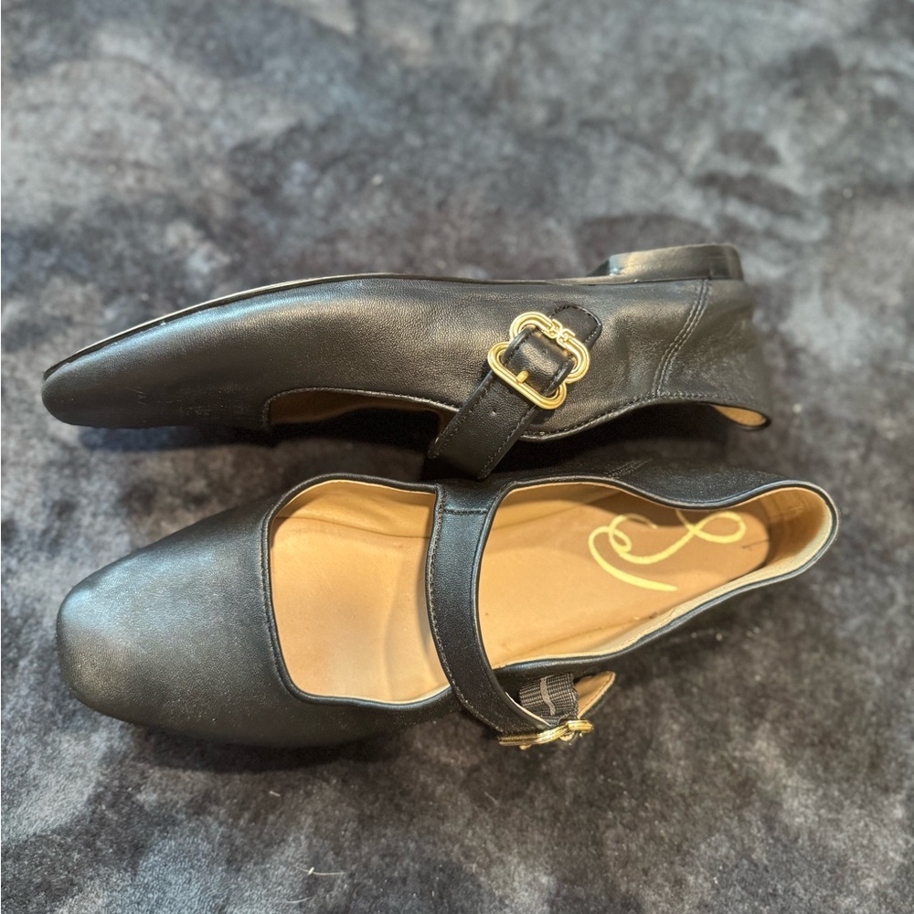 Sam Edelman Black Micheala Strap Flats - Picture 2 of 4
